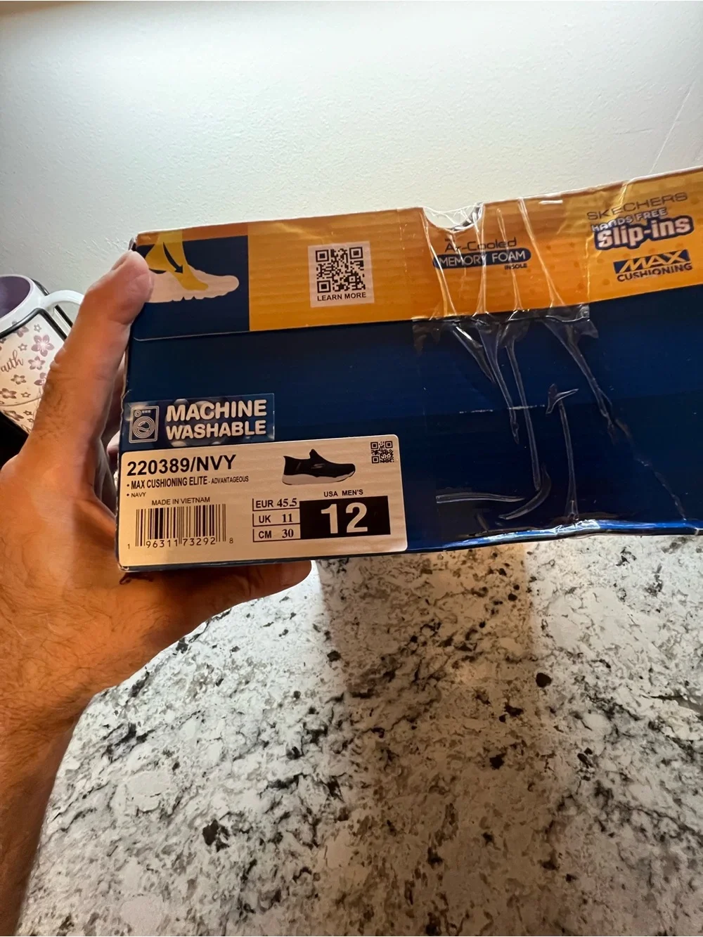 Skechers Navy hands free Slip-On Knit Walking Shoes